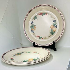 4 Corelle Abundance Dinner Plates with Fruit Motif